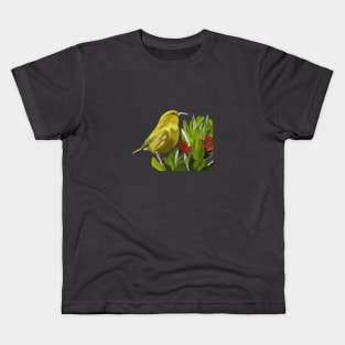 ‘Amakihi, Hawaiian Bird Kids T-Shirt